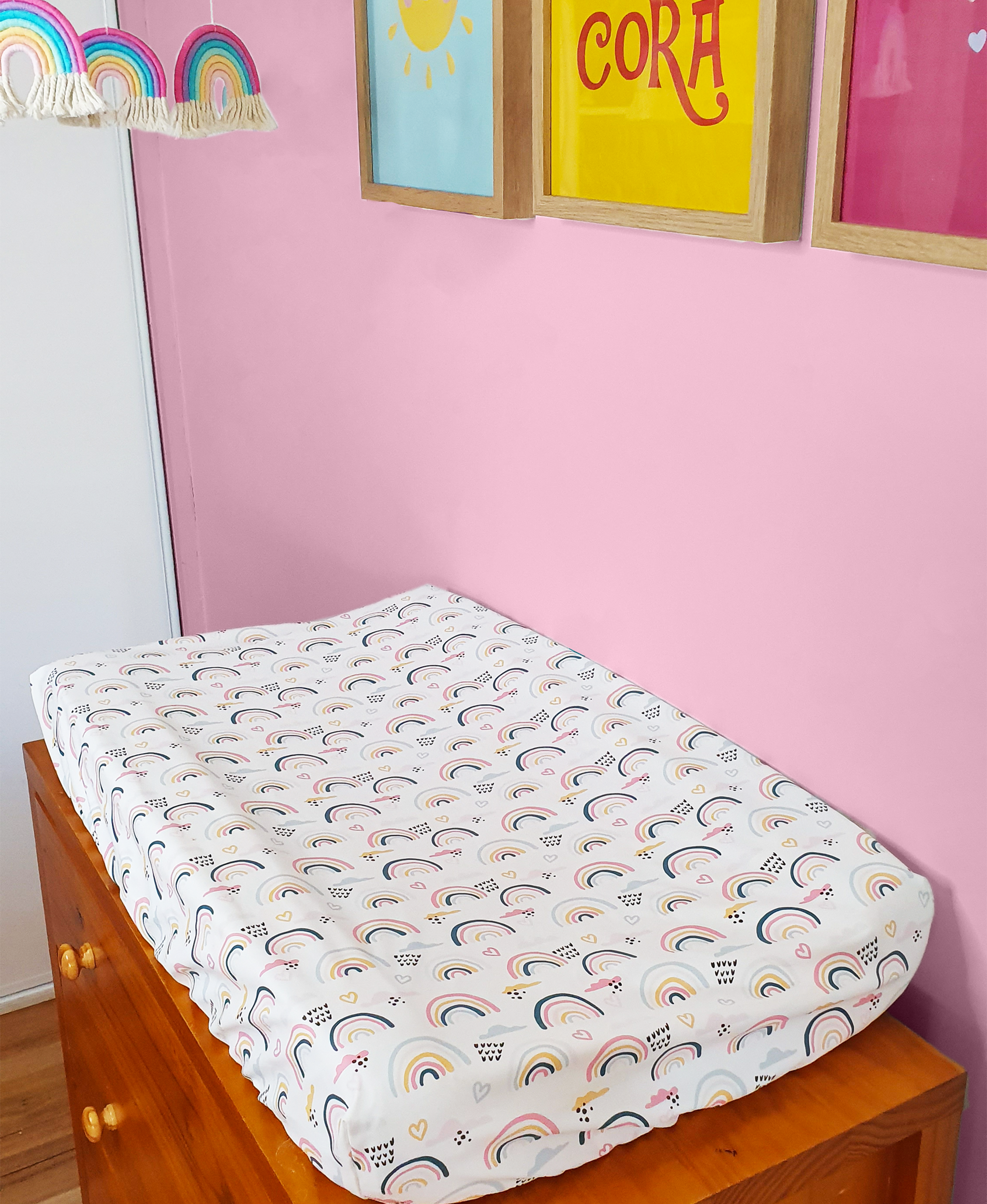 Over The Rainbow Wipeable Change Mat Cover – Sunny Change