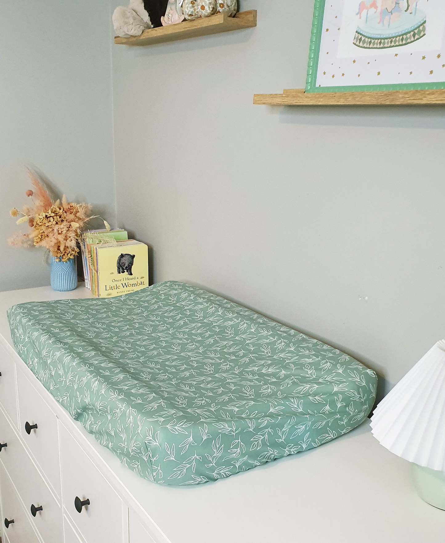 Sage Leaf Wipeable Change Mat Covers